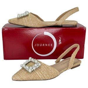 Journee Collection Hannae Raffia Womens Flats Size 7.5M